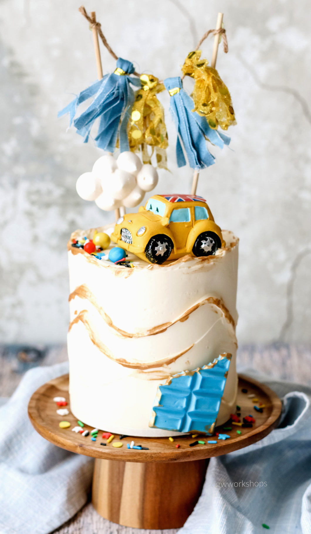Hands-on Vroom Vroom! Funfetti Cookie Dough Cake with Low-Sugar Swiss Meringue Buttercream
