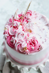 Hands-on Elder Flower Raspberry Cream Cake with Pistachio White Chocolate Crumbles