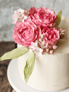 Hands-on Strawberry Low-Sugar Buttercream Cake with Hand-Made Peonies Workshop