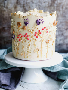 Hands-on Passion Fruit Low-Sugar Buttercream Cake with Hand-Painted Flowers